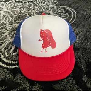 Trucker Hat with thumbs up hot dog